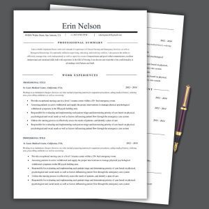 Project manager resume template, word resume template, ATS minimalist resume